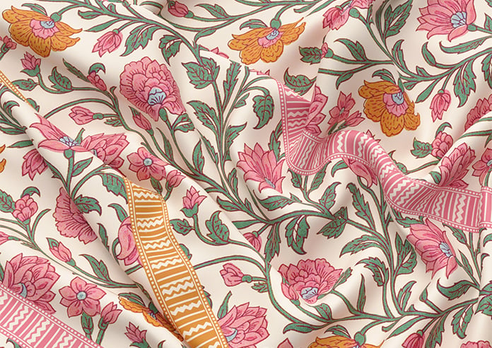 Petal & Block Latika Stripe, Sunset - Roman Blind - Image 4